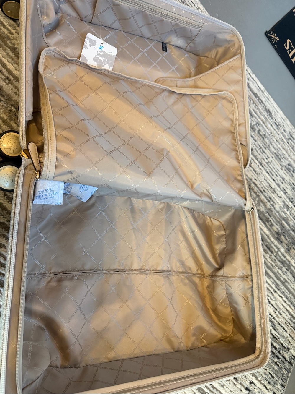 Michael Kors Cream Logo-Print Rolling Suitcase with Matching Carryall - Picture 9 of 16